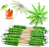 40 Pcs Drink Umbrellas Cocktail Picks, Coconut Palm Tree Cocktail Umbrellas for Drinks, Mini Paper Umbrella Toothpicks Sticks for Summer Hawaiian Cupcake Toppers Tropical Party Decor