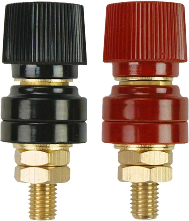 M10 Remote Battery Terminals, 3/8" 250A 12V Battery Jump Post Remote Terminal Jumper Post for Battery Terminal Relocation (Red and Black)