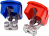 Brass Heavy Duty Quick Release Top Post Battery Terminal Connectors, Quick Disconnect Battery Cable Ends with Red and Blue Cover (1 Pair)