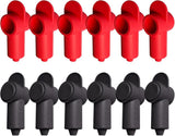 12 Pcs Silicone 1/4", 5/16" Stud Terminal Covers, Flexible Post Terminal Cover Protector Boot for Battery Power & Ground Junction Block Post, Fits 16-6 Gauge Wire (Red & Black)