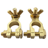 Brass Battery Terminals Connectors Clamp,  Top Post Battery Terminal for Car and Boat (1 Pair)