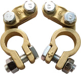 Brass Battery Terminal Ends, Top Post Battery Terminals Connector Set for Marine Car Boat RV Vehicles (1 Pair)