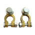 Brass Battery Terminal Connector Clamps,  Top Post Battery Terminals Protector Set for Marine Car Boat RV Vehicles (1 Pair)