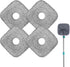 4 Pack Square Reusable Microfiber Mop Pads Fit for True & Tidy Spin Mop, Machine Washable Refill, Super Absorbent and Durable for Deep Cleaning, 9x9 Inch