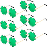 6 Pairs St. Patrick's Day Irish Green Shamrock Sunglasses Green Leprechaun Costume Glasses St. Patricks Day Accessories Shamrock Irish Clover Sunglasses for Costume Accessories