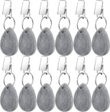 12 Pcs Tablecloth Weights Tablecloth Pendant Teardrop Shape Table Cover Weights with Metal Clips for Outdoor Picnic Garden Dinner Table Cover Decoration(Light Gray)
