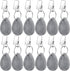 12 Pcs Tablecloth Weights Tablecloth Pendant Teardrop Shape Table Cover Weights with Metal Clips for Outdoor Picnic Garden Dinner Table Cover Decoration(Light Gray)