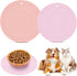 2 Pieces Silicone Pet Food Mat Pet Feeding Mat for Dog and Cat Food Bowl Placemat Preventing Food and Water Overflow Suitable for Medium and Small Pet, 9.5 x 9.5 Inch and 7.1 x 7.1 Inch (Pink)