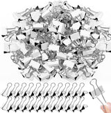 100 Pack 0. 75in/19mm White Metal Binder Clips Bulk Medium Reusable Fold Back Binder Clips Paper Clamps Spring Steel Sturdy for Home Office School Supplies