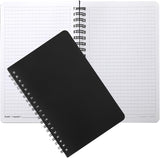2 Pcs Stone Paper Waterproof Spiral Notebook Journals Notepad Grid Notebooks 5 x 7 Inch Graph Paper Spiral Notepads Waterproof Sheet Journals 64 Pages for Aesthetic School (Black)