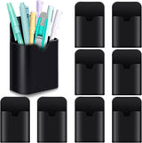 8 Pcs Magnetic Pen Marker Holders Dry Erase Magnetic Pen Pencil Holder Organizer Home Office Supplies for Refrigerator Whiteboard Locker (Black)