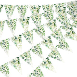 49 ft 60 Pcs Sage Green Party Decorations Bridal Shower Pennant Banners Triangle Flags Paper Banner Hanging Decor for Wedding Bachelorette Birthday Party Decorations Supplies
