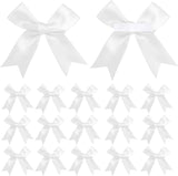 100 PCS Gift Wrap Bows Premium Satin Ribbon Bows 3.3 Inch Craft Bows for Gift Wrapping DIY Treat Bags Holiday Gifts Bag Party Decorations, Wedding Decor Christmas Birthday Presents