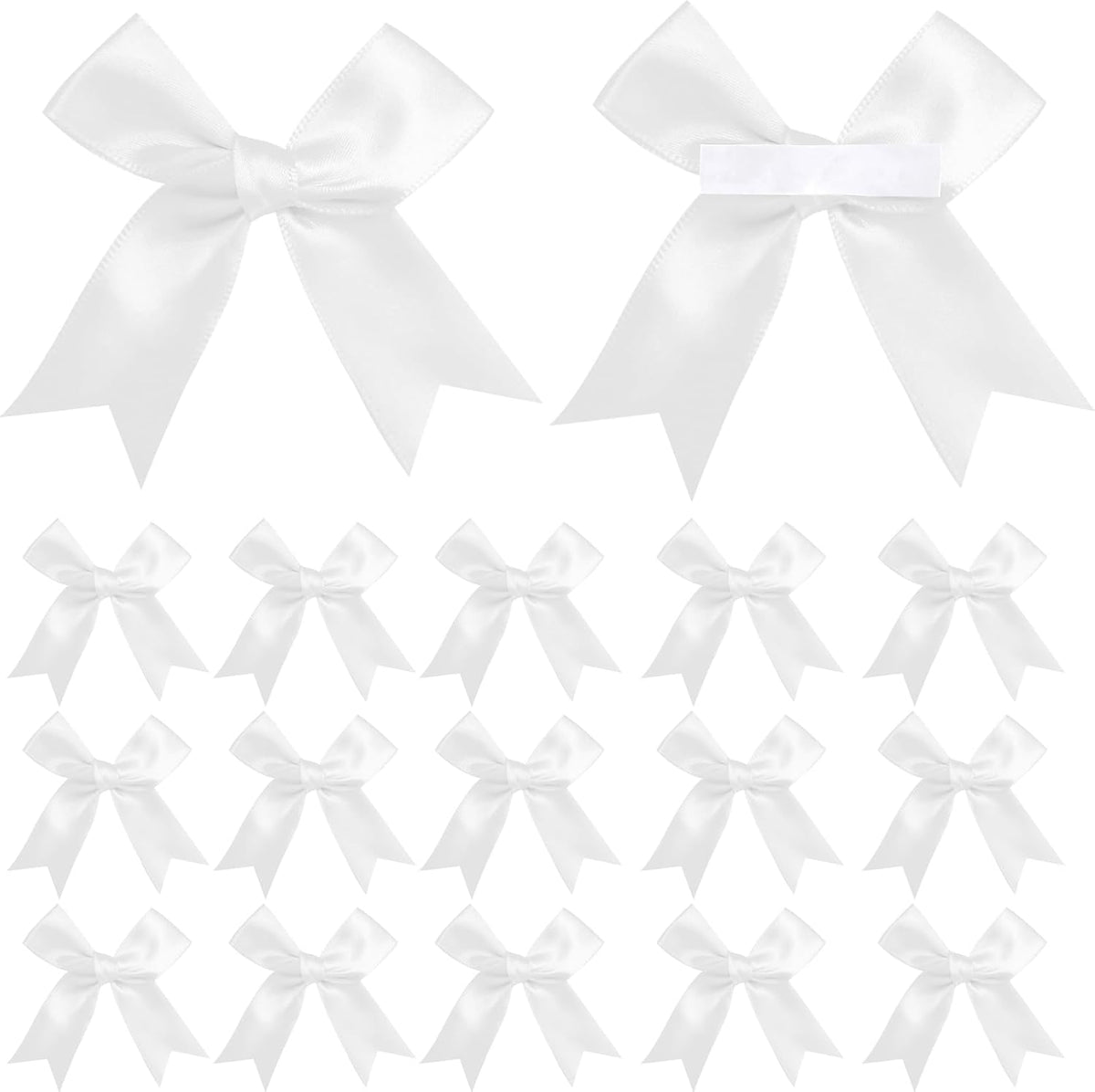 100 PCS Gift Wrap Bows Premium Satin Ribbon Bows 3.3 Inch Craft Bows for Gift Wrapping DIY Treat Bags Holiday Gifts Bag Party Decorations, Wedding Decor Christmas Birthday Presents