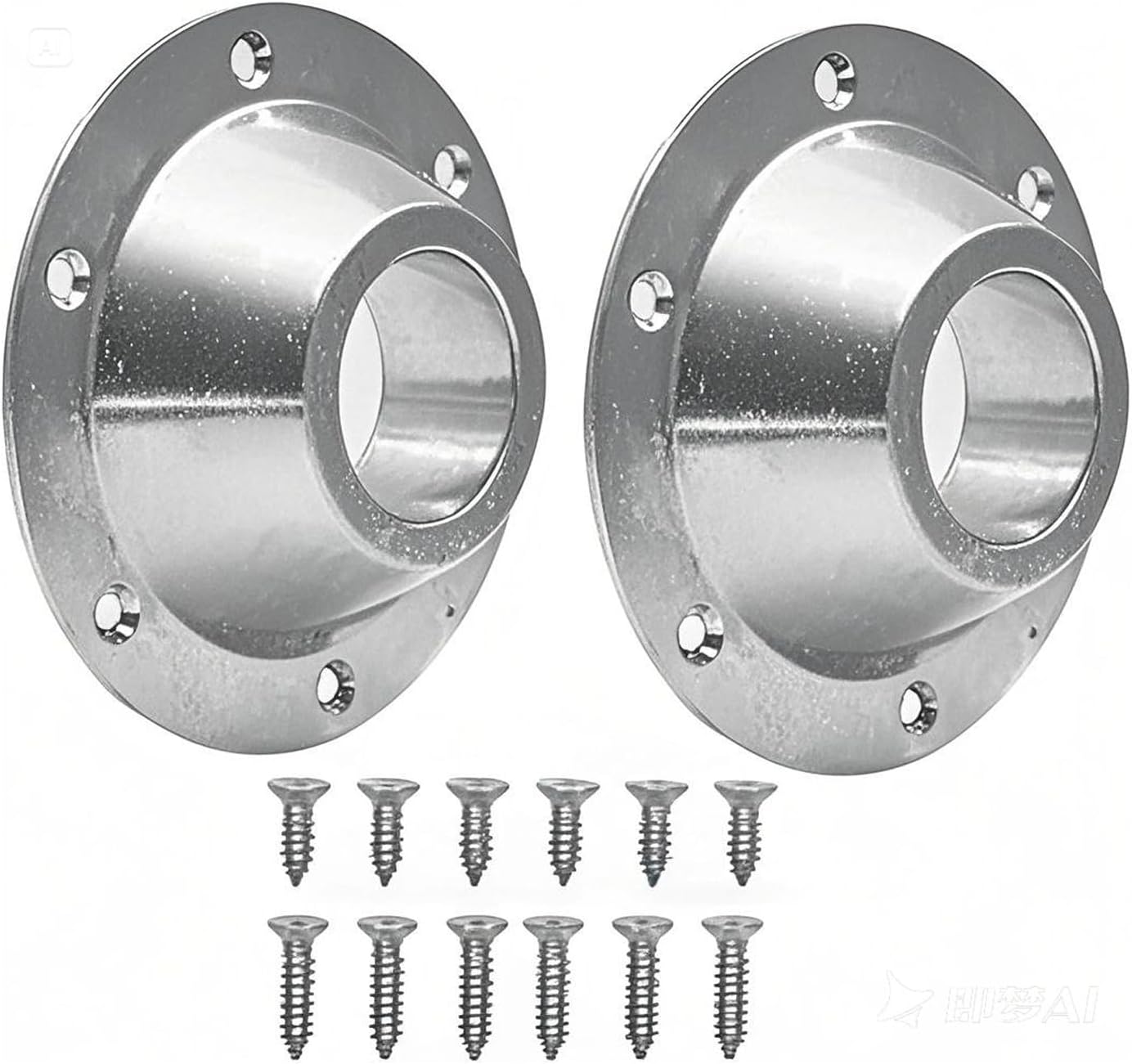 2-Pack RV Table Base Mount,Camper Aluminum RV Pedestal Table Leg Base Flange,Floor Mounting Bracket Flush Plate with 6 Installing Holes,Include Screws for Camper Trailer Motorhome