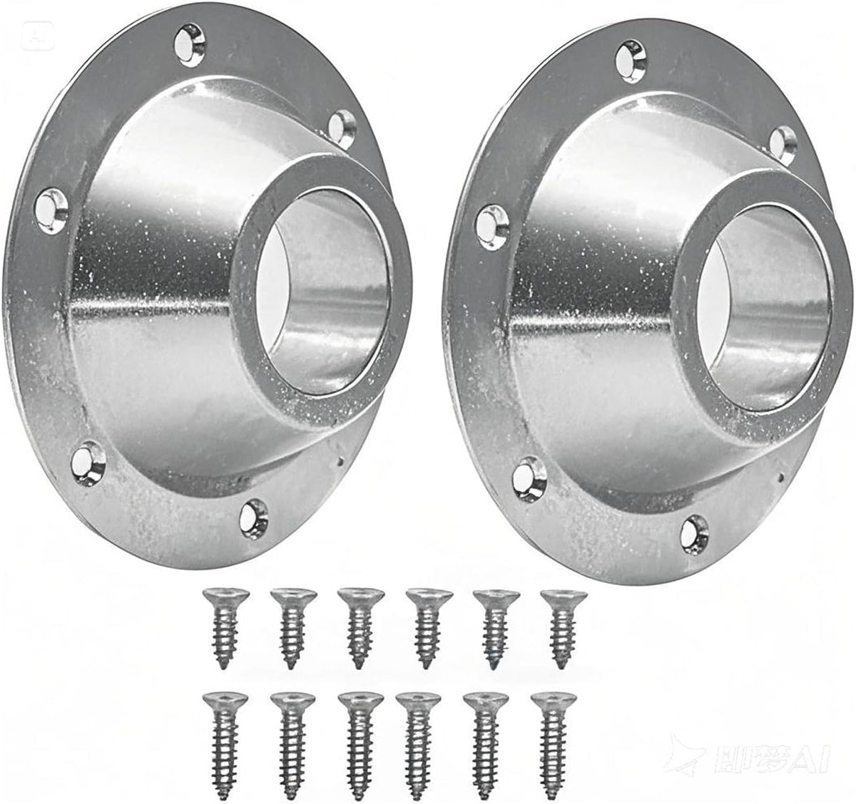 2-Pack RV Table Base Mount,Camper Aluminum RV Pedestal Table Leg Base Flange,Floor Mounting Bracket Flush Plate with 6 Installing Holes,Include Screws for Camper Trailer Motorhome