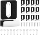 12 Pack Heavy Duty Metal Mirror Clips Kit with Screws & Rubber Pads for Frameless Mounting - Wall Tile Billboard Mirror Hanger Hardware (Silver)