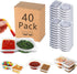 40 Sets Reusable Snack Containers, 2-Compartment Dipping Containers with Lid for Refrigeration, Portion Control, Outdoor Takeaway Sauce Dip Case