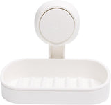 Soap Dish Holder for Shower Suction Cup Wall Mounted Self Draining NO-Drilling Removable Bar Soap Sponge Holder for Bathroom Bathtub Kitchen Sink Waterproof Strong Vacuum Suction Adhesion