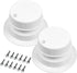 White RV Roof Vent Cover Kit 2-Pack with Screws – Universal Fit for 1" to 2-3/8" OD Pipes – Compatible with Trailers, Campers, Motorhomes