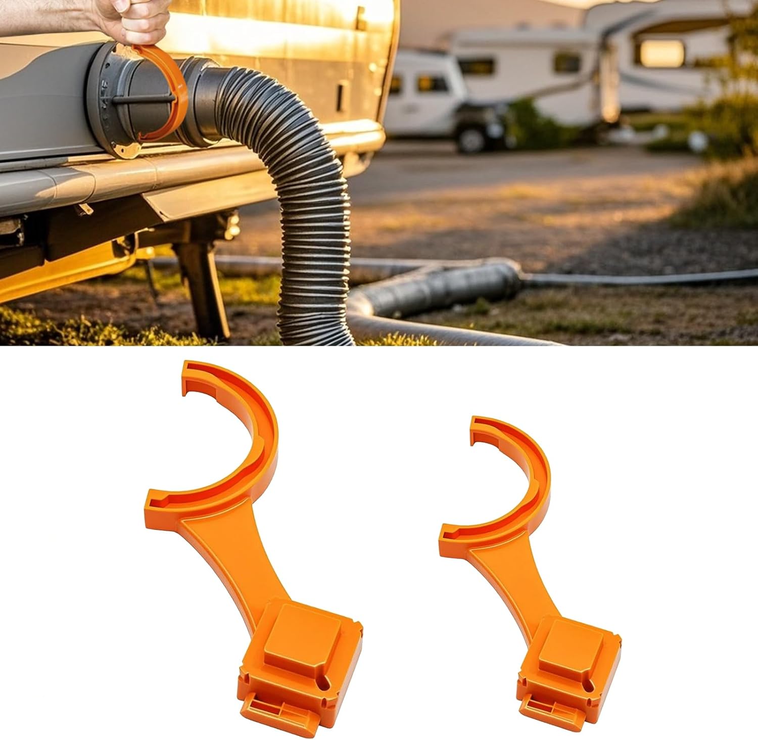 2 PCS RV Sewer Hose Wrench, Multi-Purpose Sewer Hose Connector Wrench for Connecting and Disconnecting Sewer Hoses, Fits 3-Inch and 4-Inch Male/Female RV Sewer Caps, RV Accessories