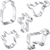 5 Pieces Cow Cookie Cutter Set, Farmhouse Theme, 5 Different Farm Animals Theme Cutters, Steel Cow Head, Milk Bottle, Crossed Cookie Molds for Biscuit and Cakes Kitchen Tool Accessories