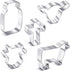 5 Pieces Cow Cookie Cutter Set, Farmhouse Theme, 5 Different Farm Animals Theme Cutters, Steel Cow Head, Milk Bottle, Crossed Cookie Molds for Biscuit and Cakes Kitchen Tool Accessories