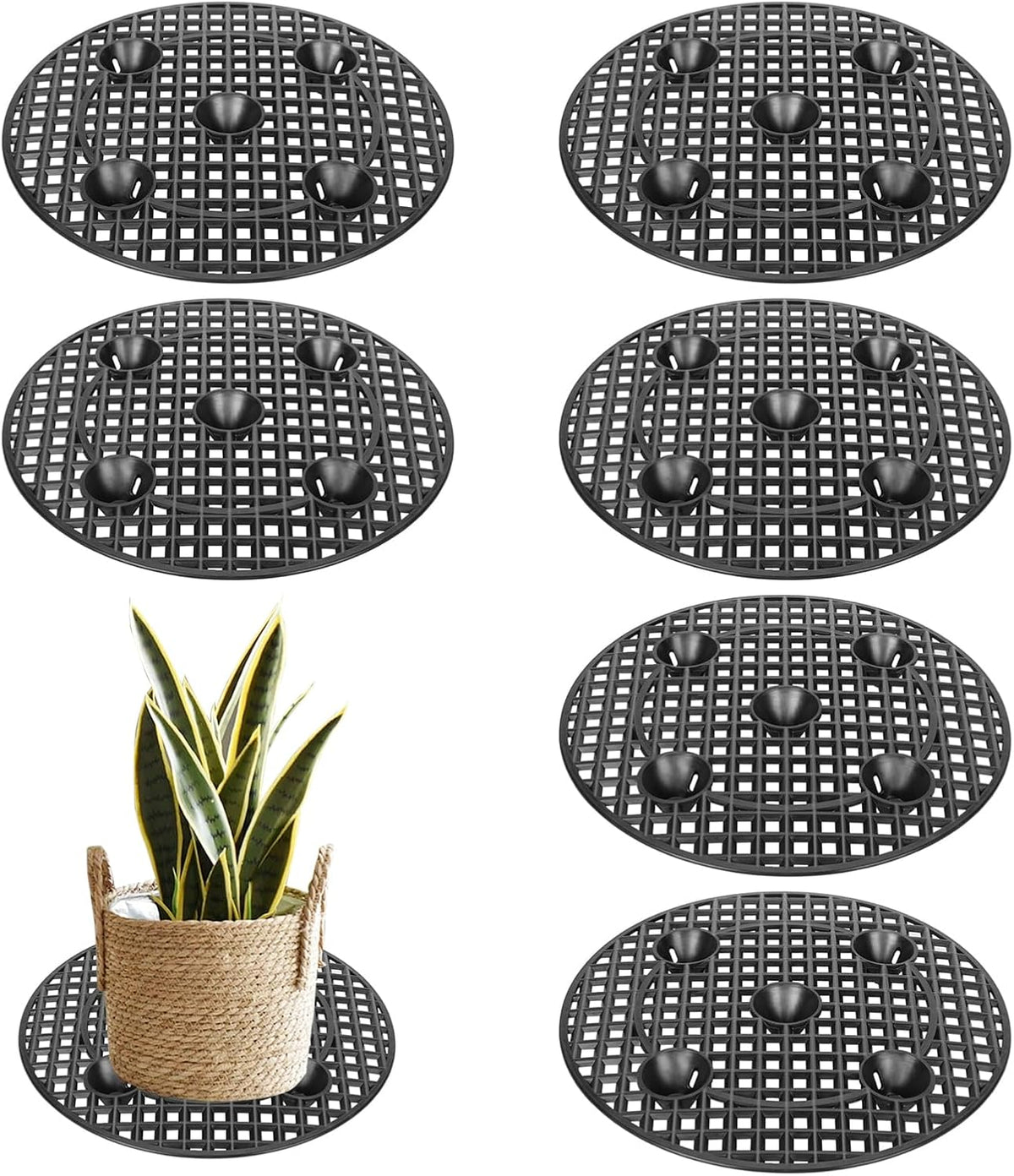 8 Pcs Big Potted Plant Stands-Patio & Deck Floor Protector,Plant Level Pot Elevator for Indoor Outdoor Garden Flower (30cm/11.81inch)