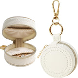 Portable Ring Keychain Holder for Gym and Travel - White Jewelry Holder for Sports Bag, Compact Ring Earring Necklace Storage Case
