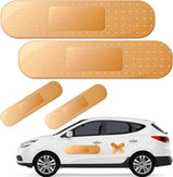 4Pcs Giant Band Aid Car Sticker Funny Bumper Stickers to Cover Crack, Damage, Scratch and Dent(Yellow, 2 Small and 2 Large), Big Bandage Car Decal Patch for Vehicle Body, Automotive Decor Accessories