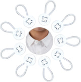 9PCS Collar Extenders for Mens Shirts, Button Extender for Dress Shirts Neck Extender Soft Elastic Collar Button Extenders(White)