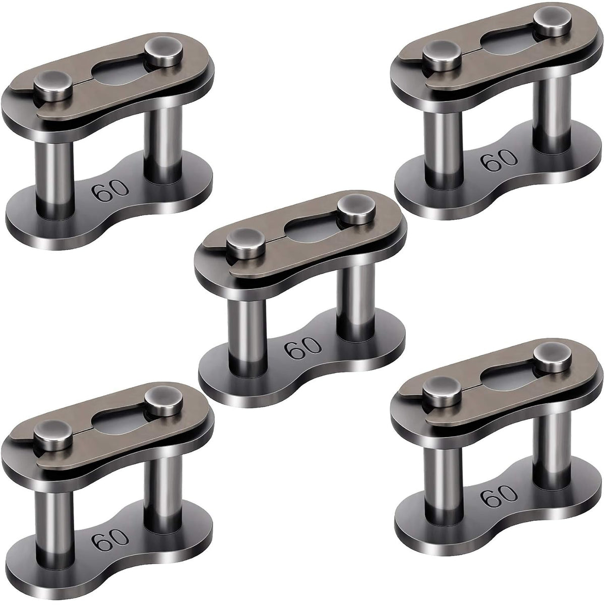 5 Pack #60 Roller Chain Connecting Links, Master Connector Link for Agricultural Machine, Tractors