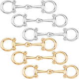 6pcs Horsebit Silk Scarf Ring, Metal Silk Scarves Buckles for Women, Simple Horsebit Shawl Clips Scarf Slide Clasp Ring for Cloth Wrap Dress- Gold & Silver