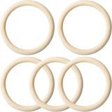 5pcs Unfinished Wooden Rings for Crafts, 10cm 3.94 Inch Natural Wood Rings Circles, Smooth Wooden Circles Supplies for Macrame Crafts Pendant and Connectors Jewelry Making- Wood Color