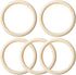 5pcs Unfinished Wooden Rings for Crafts, 10cm 3.94 Inch Natural Wood Rings Circles, Smooth Wooden Circles Supplies for Macrame Crafts Pendant and Connectors Jewelry Making- Wood Color