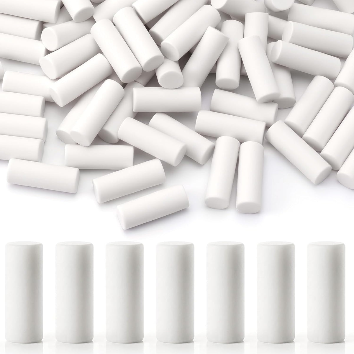50pcs Mechanical Pencil Eraser Refills, Universal Twist Erase Eraser Refills Traceless Replacement, Pen Erasers Bulk Correction Supplies for Propelling Drafting Japan Pencils- White