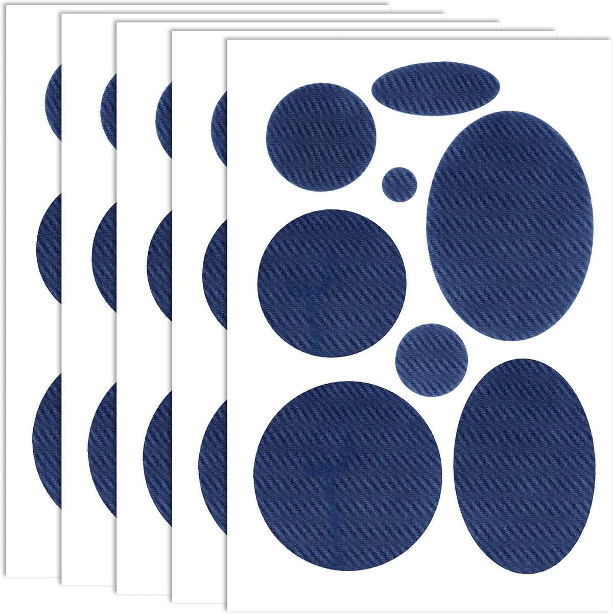 Puffer Down Jacket Repair Patch Kit 40pcs/5 Sheets, Blue Nylon Fabric Repair Patch Self Adhesive Waterproof Stick On Patches Tape for Jackets Coat Clothing Tent Sleeping Bags Ski Pants Holes