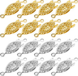 Pearl Necklace Clasps for Jewelry Making 40pcs, Fish Hook Clasp Necklace Bracelet Clasps and Closures, Filigree Jewelry Extender Connector for Layered Necklaces Gold Silver