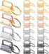 20 Pack Key Fob Hardware, Wristlet Keyfob Hardware Set with Split Rings, 25mm Keychain Clamp for Wristlets Key Lanyards Webbing Leash- 4 Colors