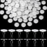 100 Pack Self-Adhesive Ceiling Hooks for Hanging, No-Drill Damage-Free Ceiling Hooks, Small Clear Sticky Discs Birthday Wedding Wall Hanger for Balloon Christmas Bells Decorations