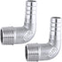 2pcs 1/2" Hose Barb x 1/2" Male NPT Adapter, Stainless Steel 90 Degree Elbow Barbed Fittings, Corrosion-Resistant Hose Fitting Adapter