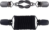 2pcs Waist Cincher Clip, Elastic Dress Clips Back Cinch Tightener, Vintage Waist Cincher Clothing Shirt Tightener for Sweater Shawl Cardigan Dress- Black