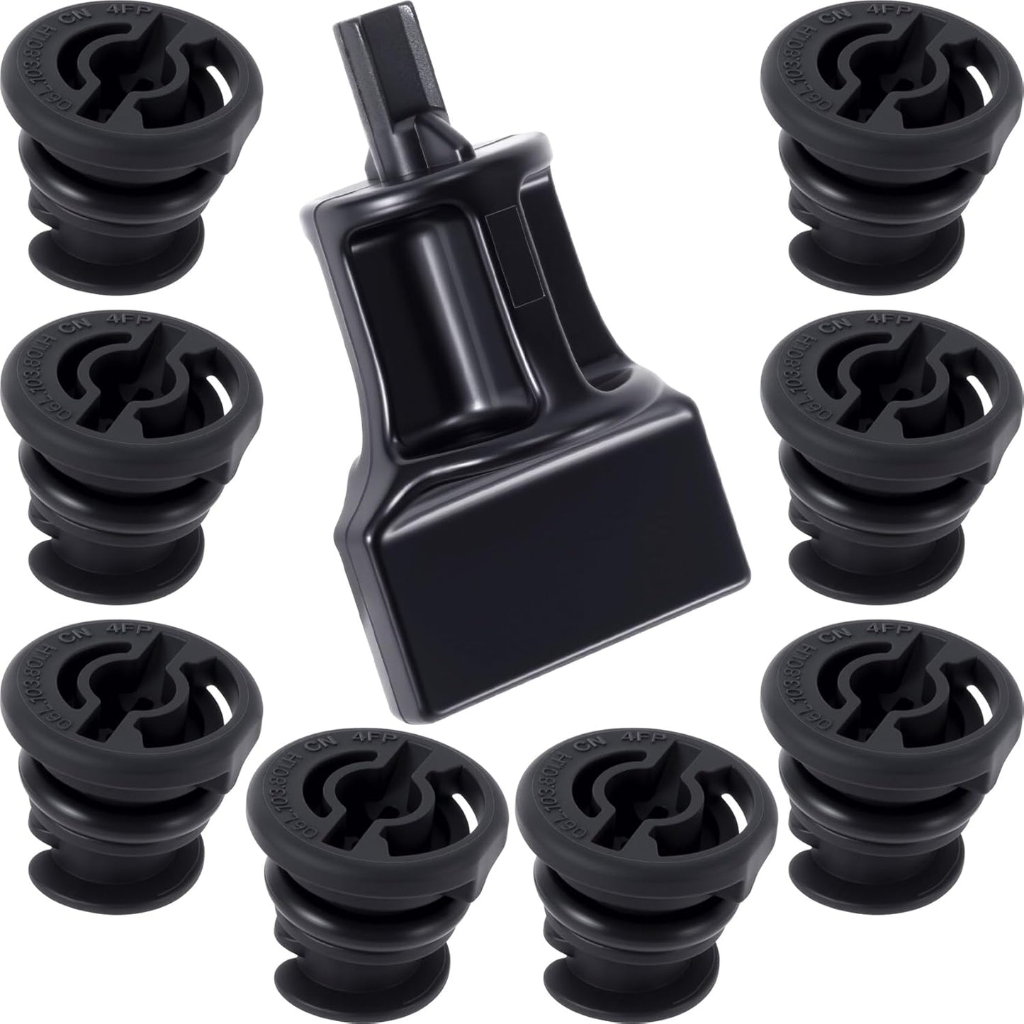 8pcs Oil Drain Plug with 1pc Removal Tool, Compatiable With 1.8L 2.0L TSI, No Leak Plug Tool Replacement for DIY Oil Changes Automative- Black
