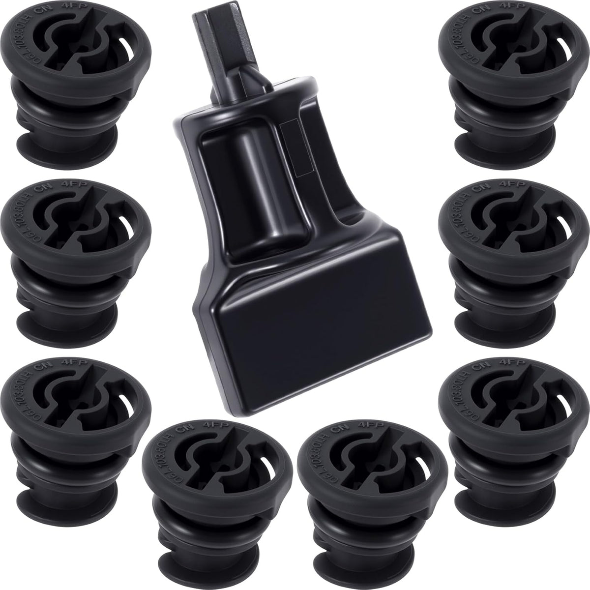 8pcs Oil Drain Plug with 1pc Removal Tool, Compatiable With 1.8L 2.0L TSI, No Leak Plug Tool Replacement for DIY Oil Changes Automative- Black