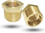 Brass 3/4" NPT Male to 1/2" Female Reducer Bushing, Brass Pipe Hex Bushing NPT Male to Female Pipe Fitting Adapter for Reduce Pipe (3/4”mnpt-1/2”fnpt)