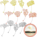 12 Pieces Metal Bookmarks for Women Metal Leaf Bookmark with Chain Christmas Gifts for Book Lovers Writers Readers