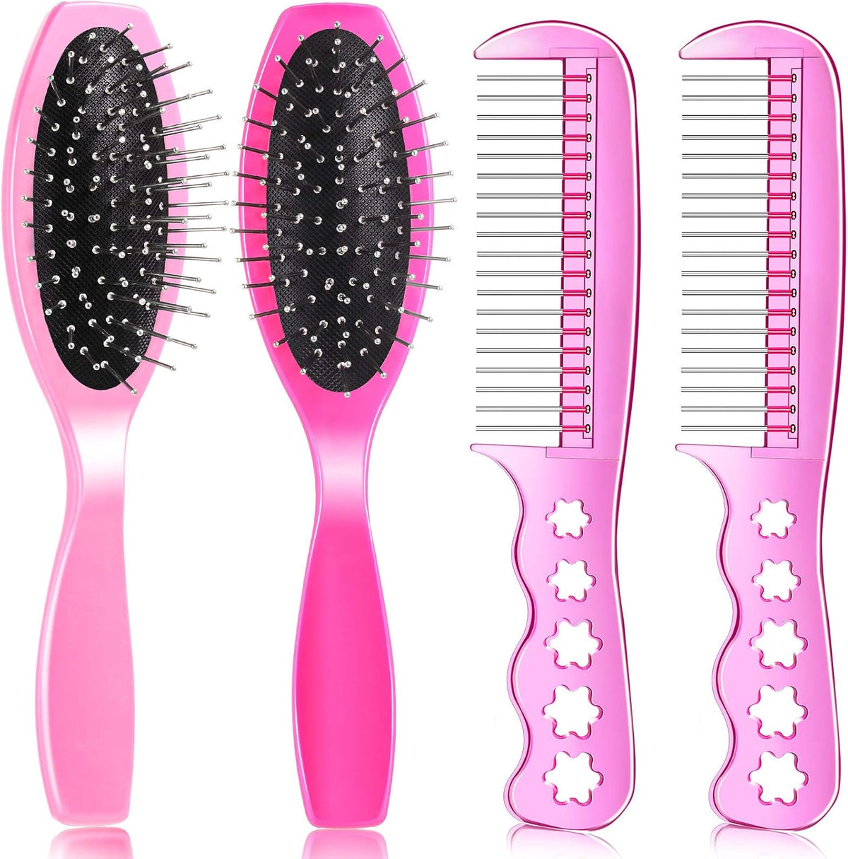 4 Pieces Doll Hair Brush Plastic Pink Wig Accessories for 18 Inch Dolls and Other Hair Care Accessories, 2 Style