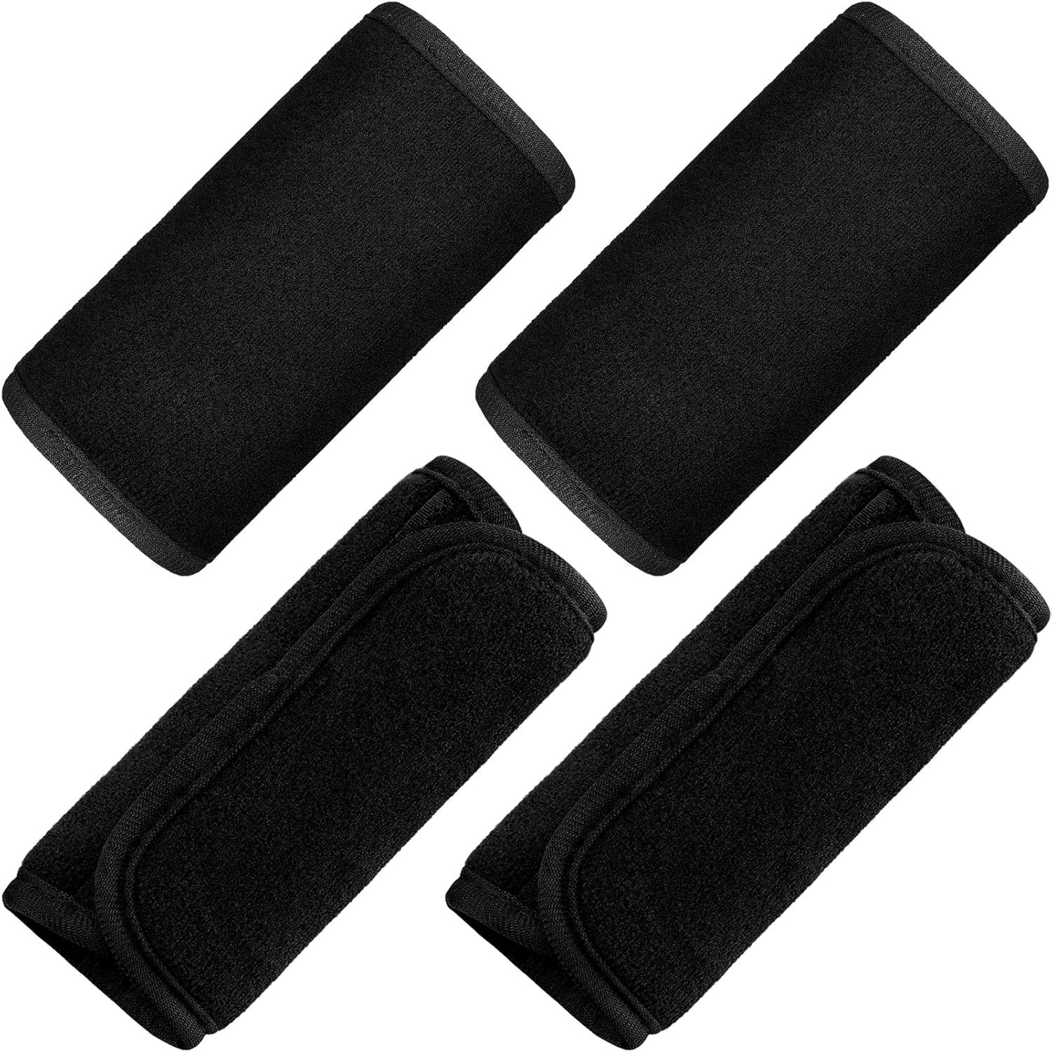4 Pcs Baby Car Seat Belt Covers Soft Car Seat Straps Shoulder Pads for Kid Infant Stroller Strap Covers Safety Belt Cushion Pads for Boy and Girl(Black,5.7 x 2.6 Inch)