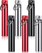 6 Pcs Metal Portable Toothpick Holder Dispenser Aluminum Alloy Pocket Toothpick Holder Box Small Toothpick Case Toothpicks Container with Keychain for Camping Travel Picnic Purse, 3 Colors