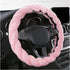 Fluffy Car Steering Wheel Cover, 15 Inches Anti-Slip Round Fuzzy Winter Steering Wheel Protector, Soft Warm Plush Steering Wheel Cover for Women Girls, Car Accessories (Pink, Round)